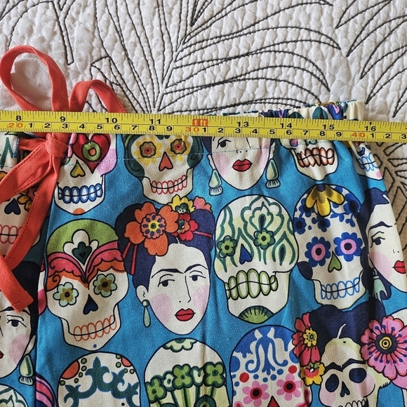 EUC The Cats Pajamas Sugar Skull Frida PJ Pants Women Small Cotton - Picture 8 of 11